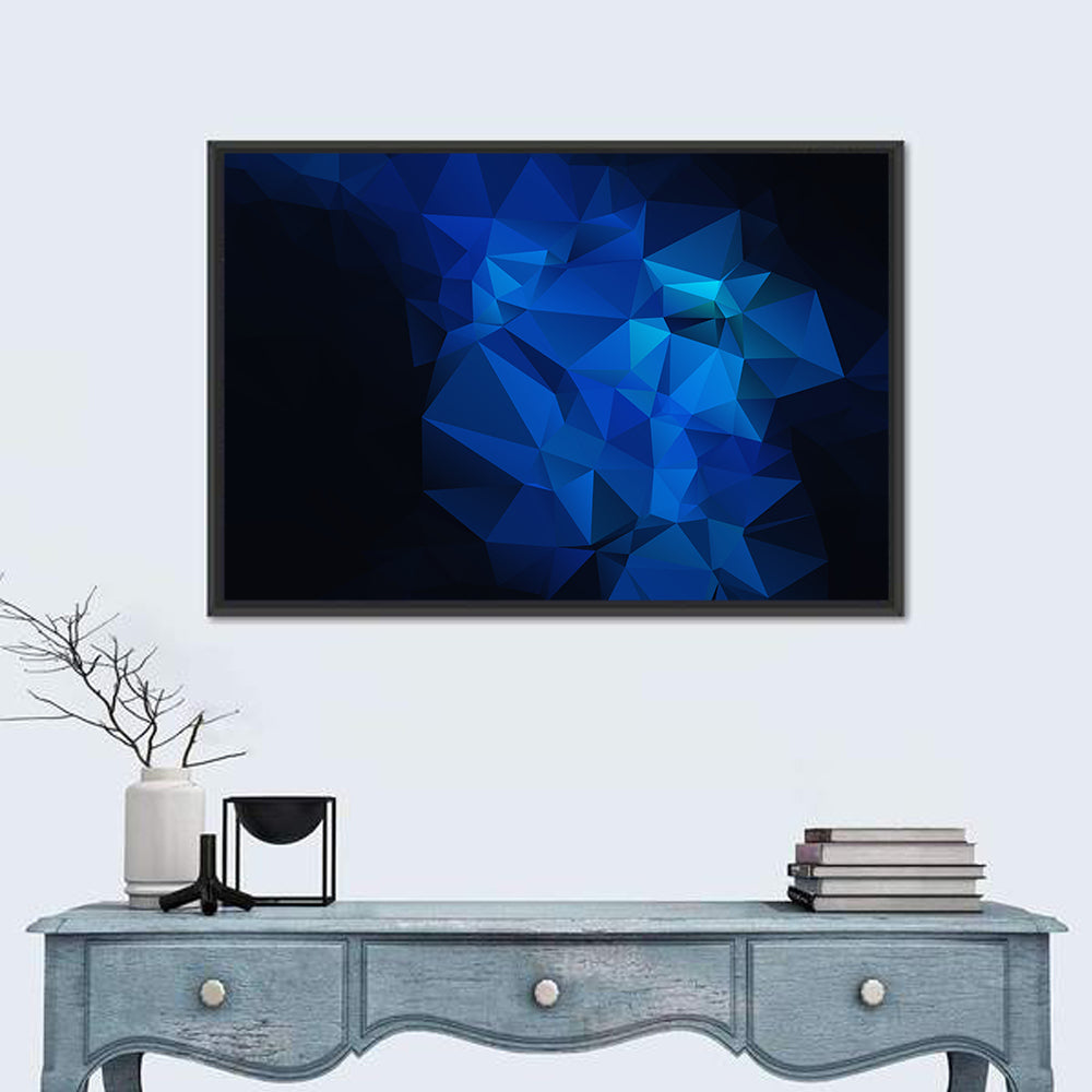 Blue Gradient Geometric Cluster Wall Art