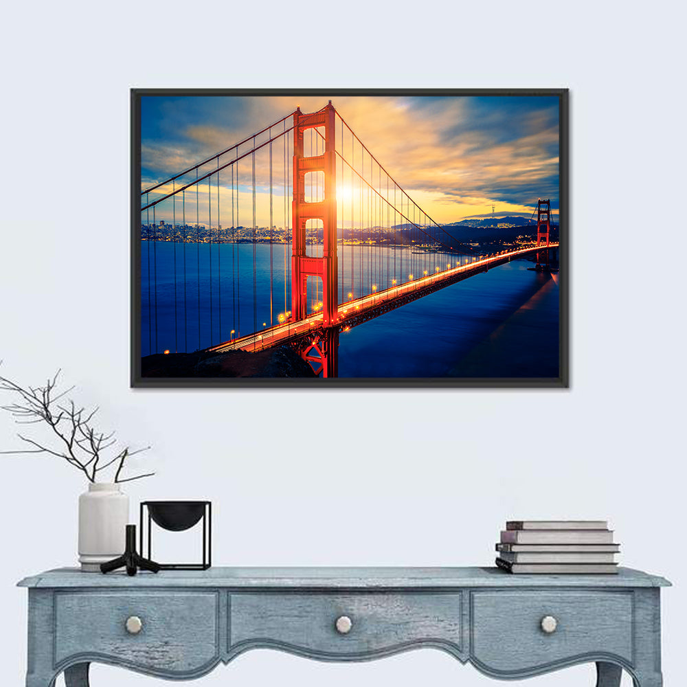 Sunrise Over Golden Gate Bridge Wall Art