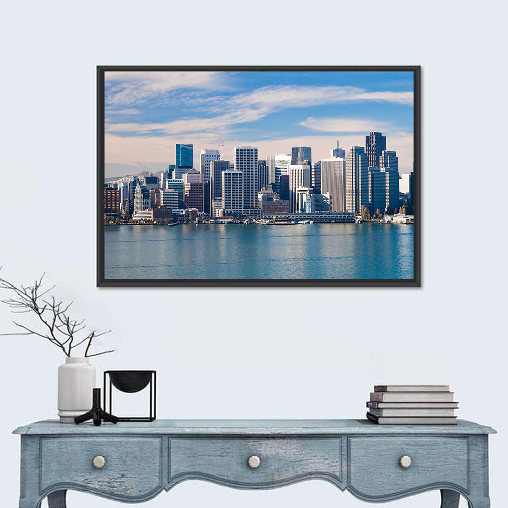 San Francisco Skyline Wall Art in a room, landscape