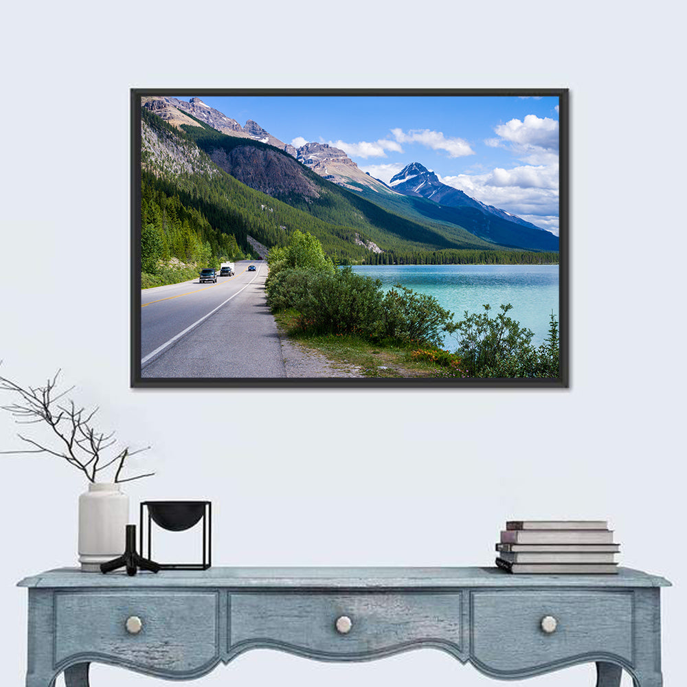 Waterfowl at Banff Lake Wall Art in a room, landscape
