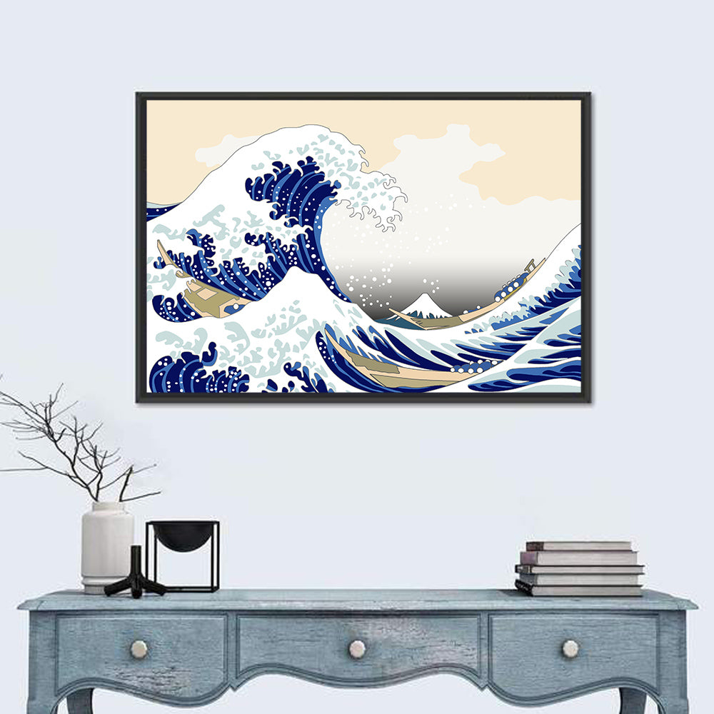 Hokusai Wave Illustration Wall Art