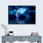Blue Moon Reflection Wall Art