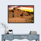 Taos Pueblo at Sunset Wall Art