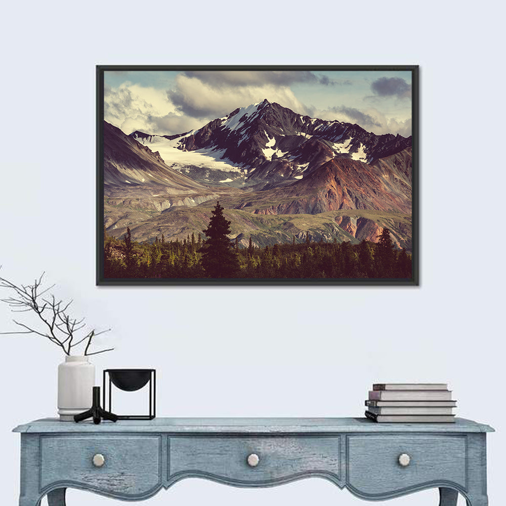 Denali Highway Mountain View Wall Art in a room, landscape