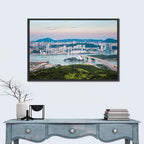 Haicang Suspension Bridge at Dusk Wall Art