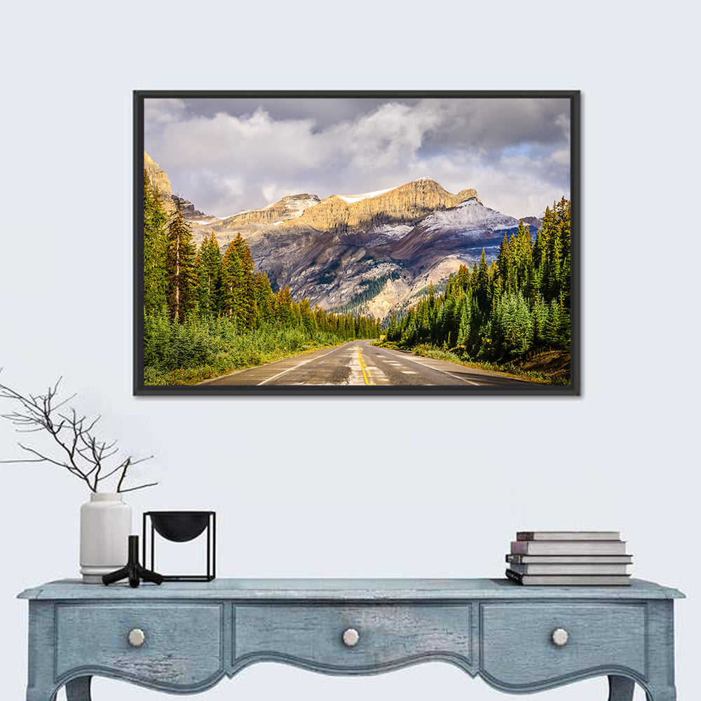 Road on Icefields Parkway Wall Art in a room, landscape