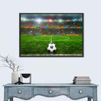 Soccer Ball Under Floodlights Wall Art
