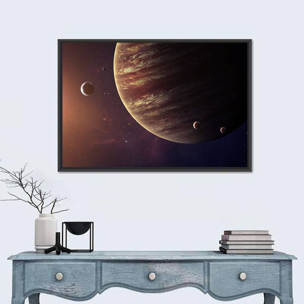 Jupiter from Space Wall Art in a room, landscape