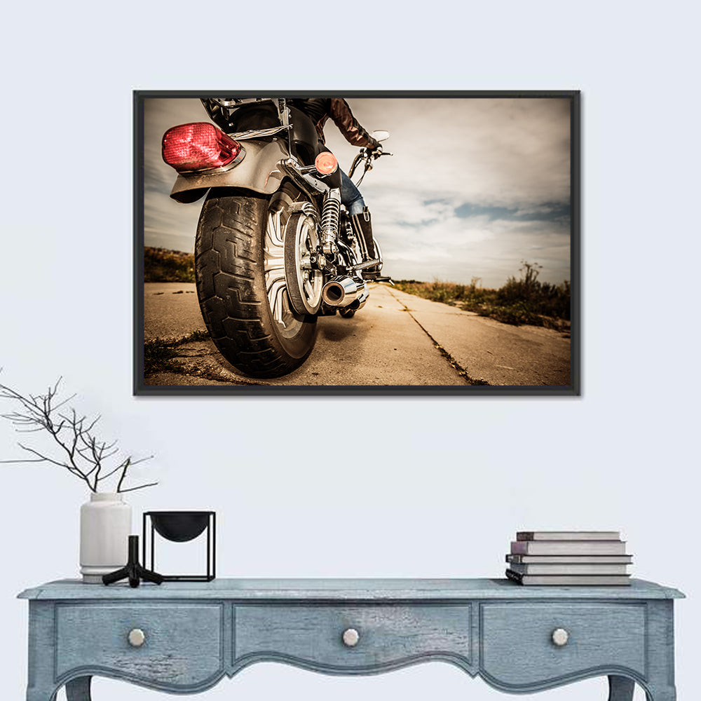 Low Angle Motorcycle Rear View Wall Art