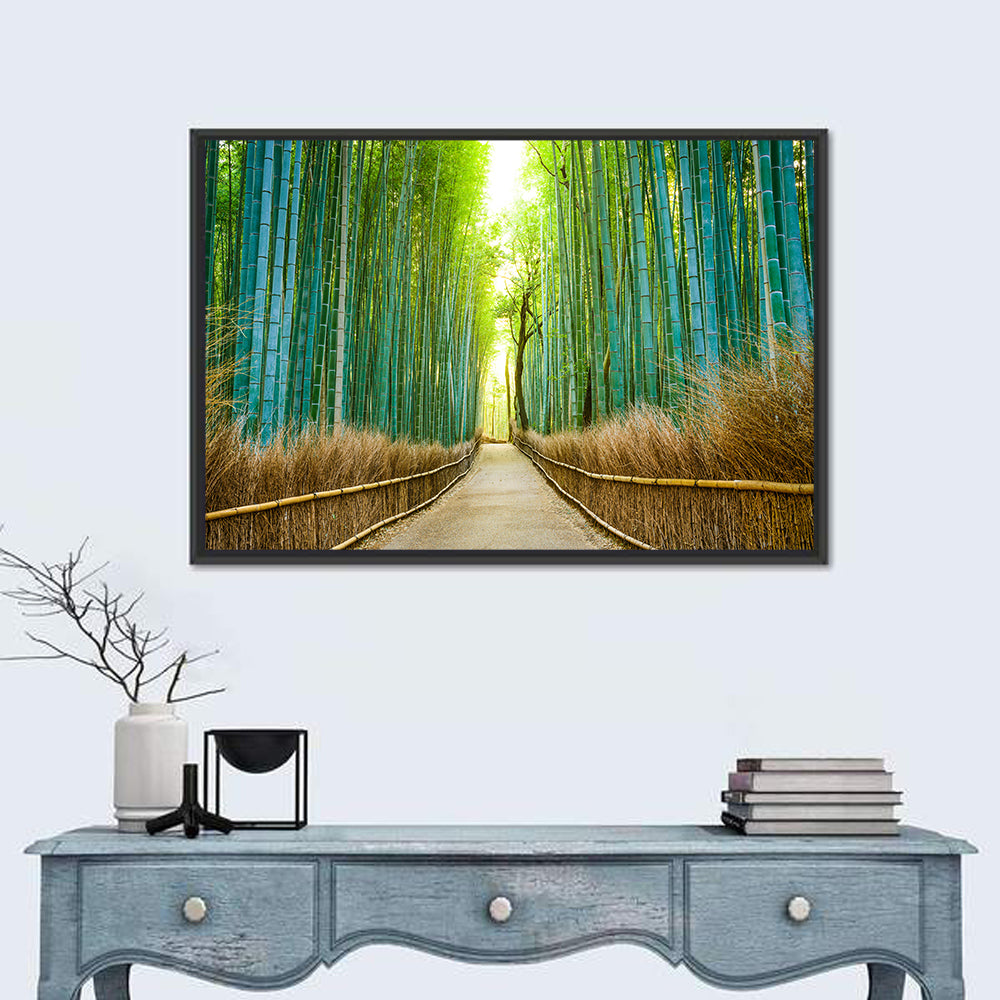 Arashiyama Bamboo Path, Kyoto Wall Art in a room, landscape