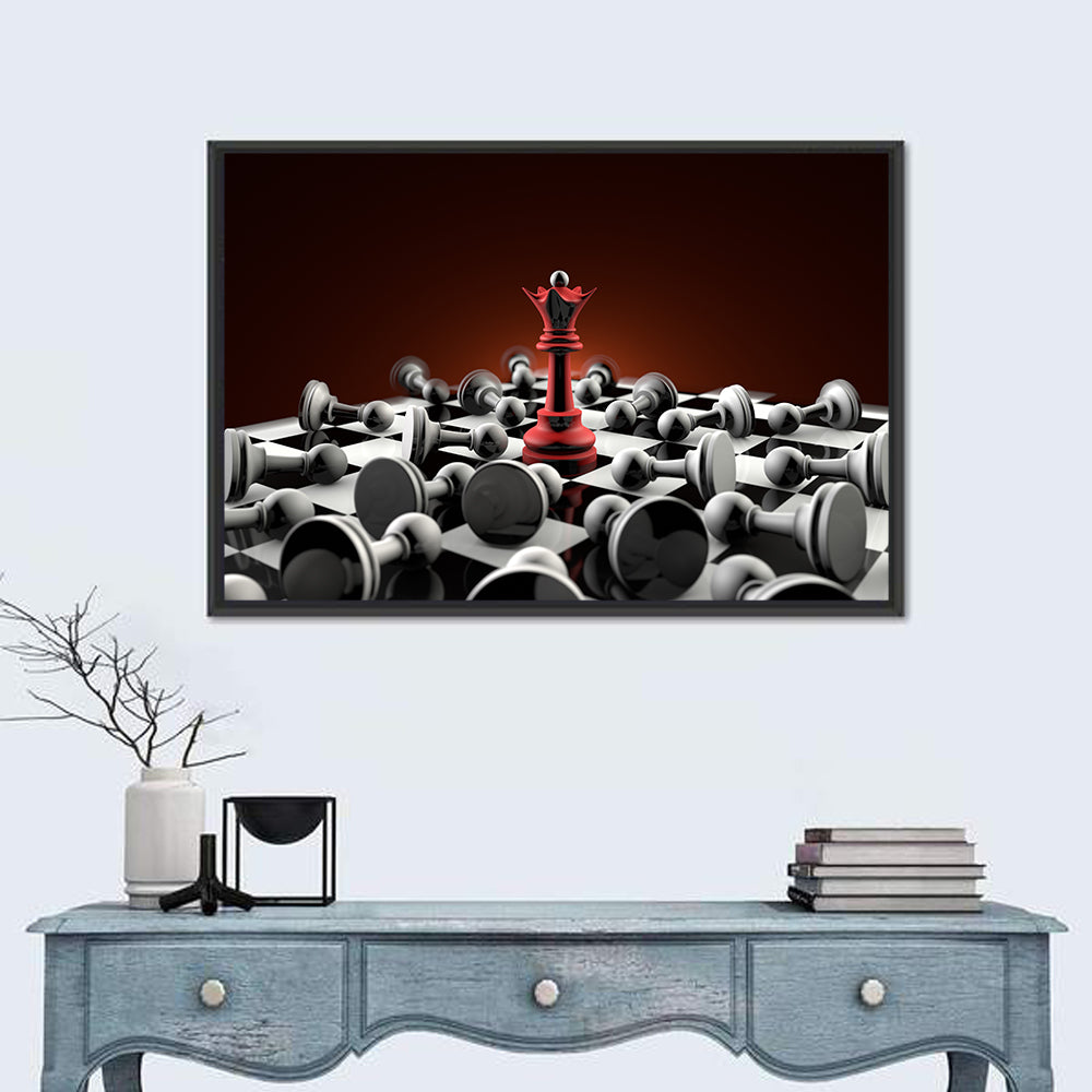 Red Queen Chess Composition Wall Art