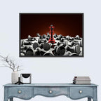 Red Queen Chess Composition Wall Art