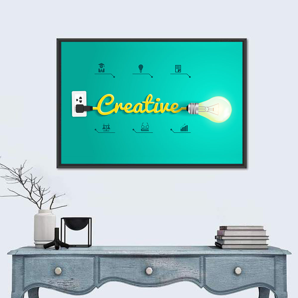 Creative Concept Typography Wall Art in a room, landscape