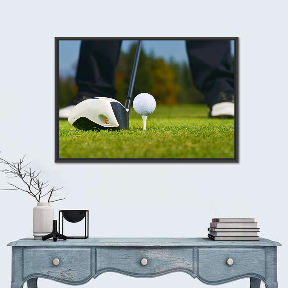 Golf Ball and Club Close Up Wall Art