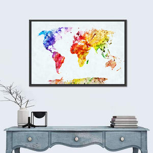 Watercolor World Map Wall Art