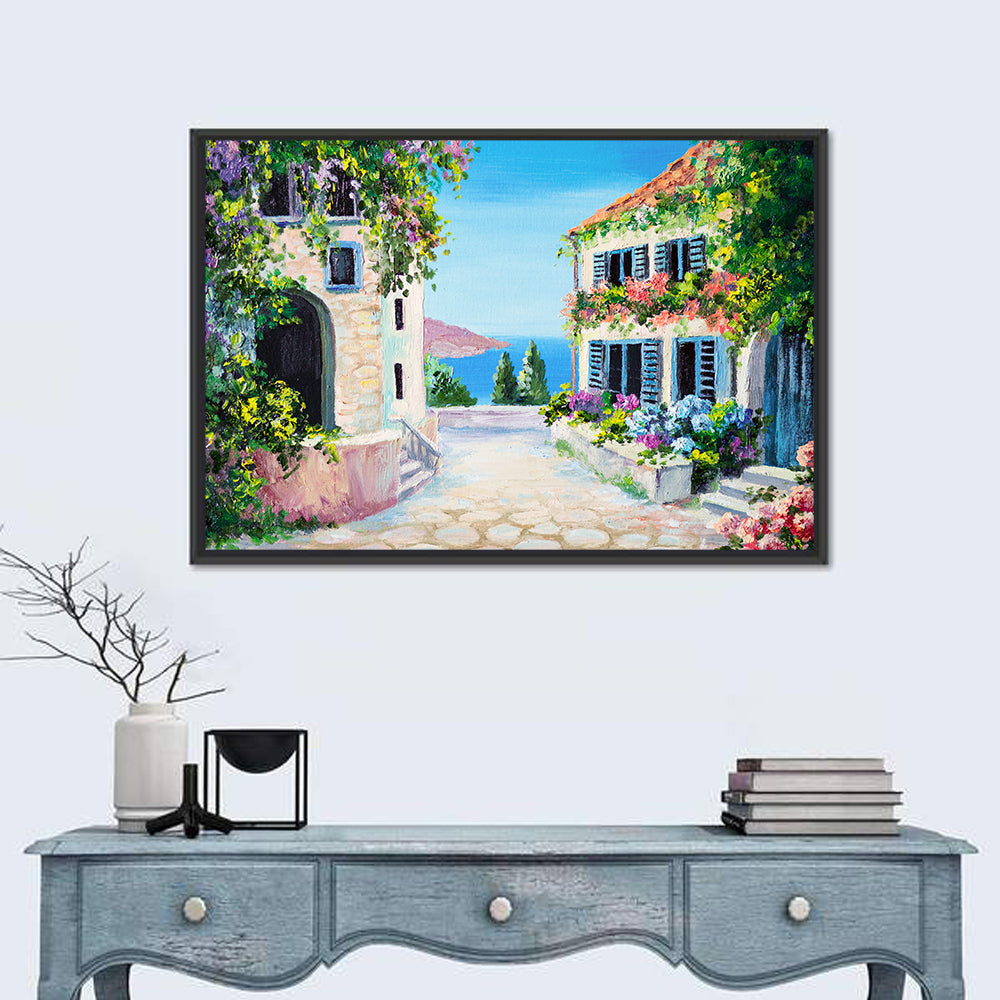 Cobblestone Path to the Sea Wall Art in a room, landscape