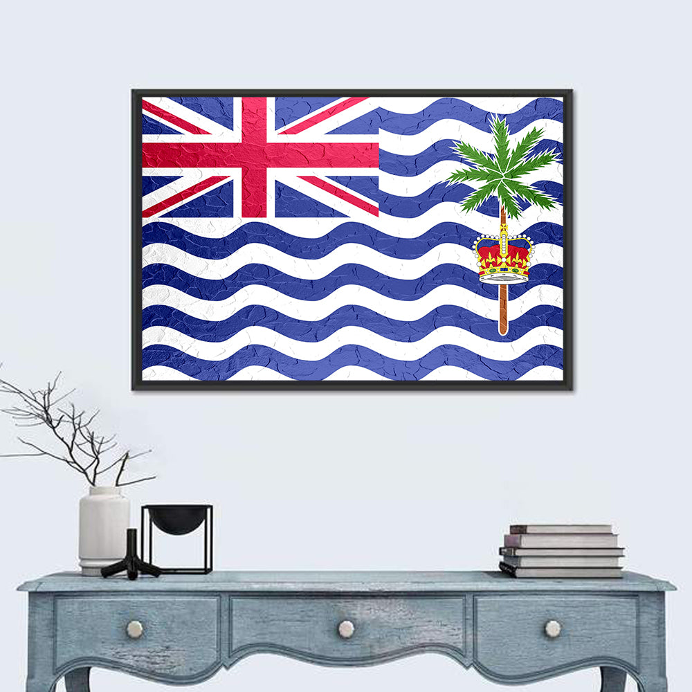 British Indian Ocean Territory Flag Wall Art in a room, landscape