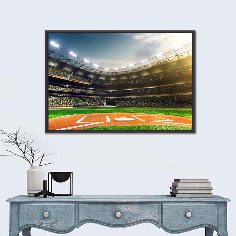 Home Plate at Grand Arena Wall Art in a room, landscape