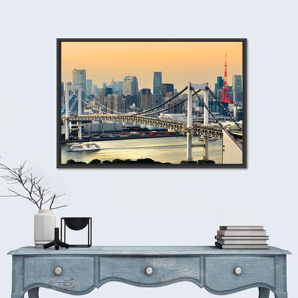 Rainbow Bridge and Tokyo Tower Skyline Wall Art