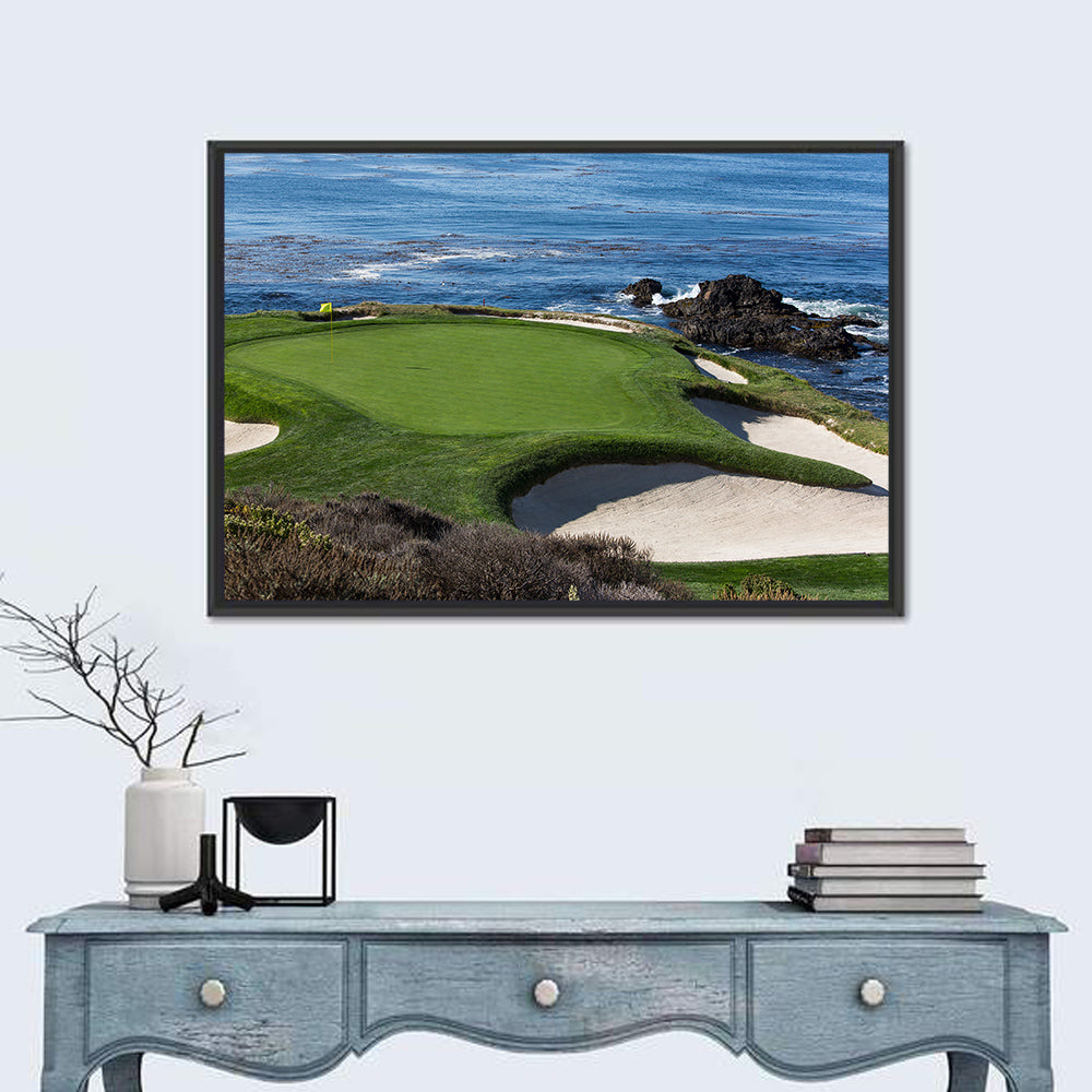 Pebble Beach Seventh Hole Wall Art in a room, landscape