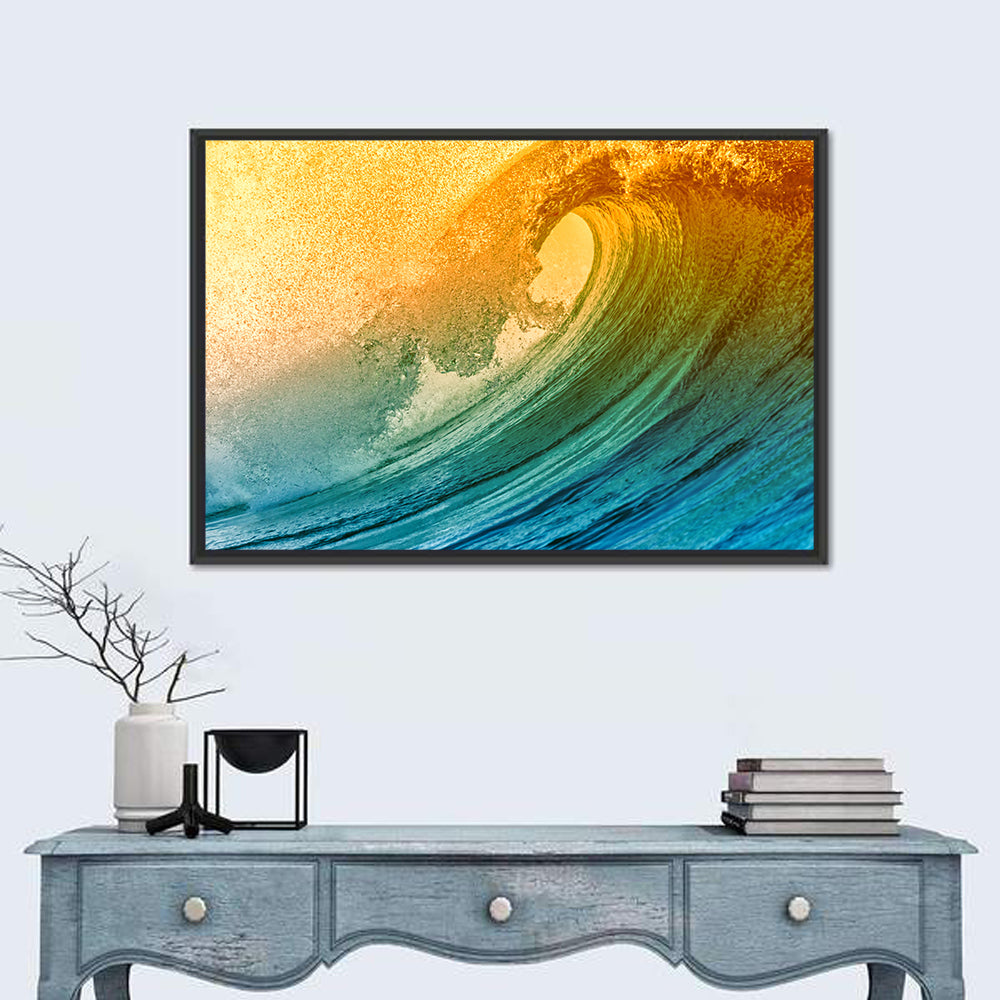 Golden Hour Barrel Wave Wall Art