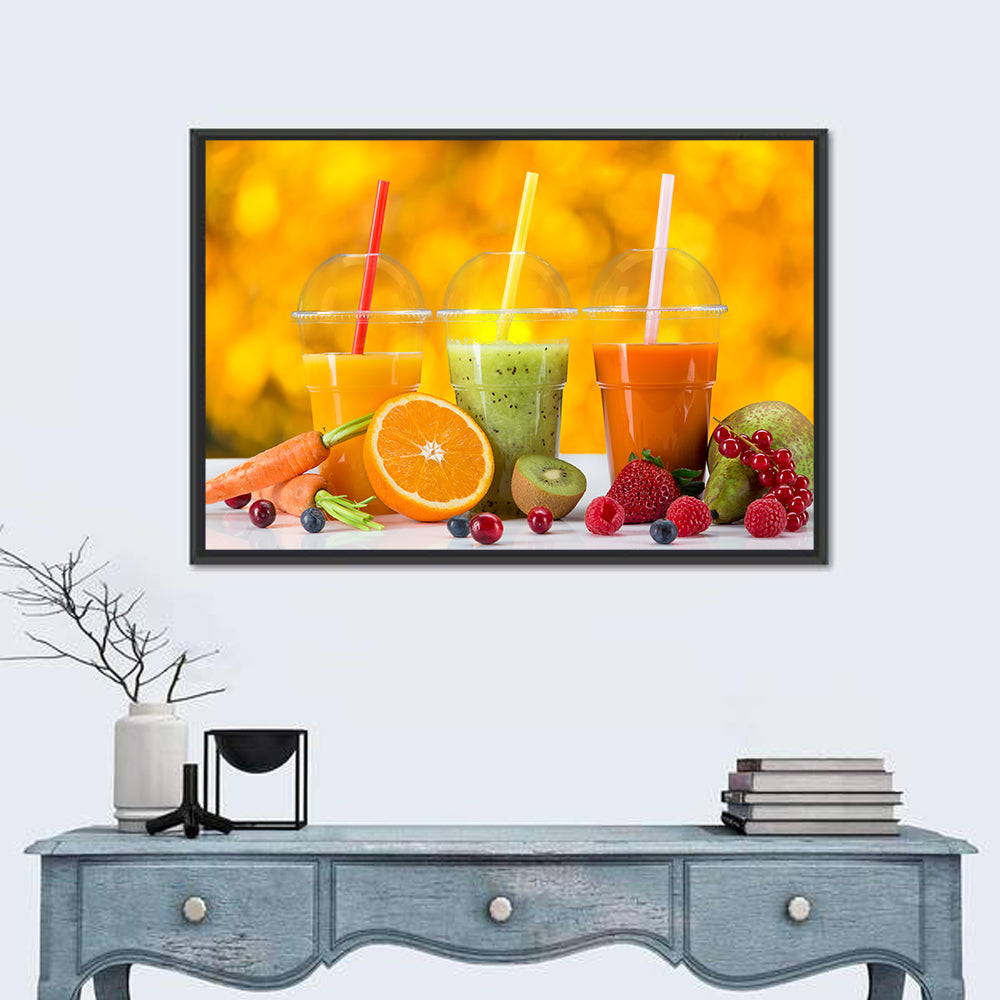 Fresh Juice Trio Wall Art in a room, landscape