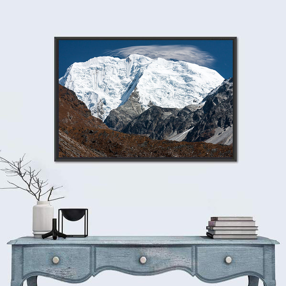 Mt Shishapangma View Wall Art in a room, landscape