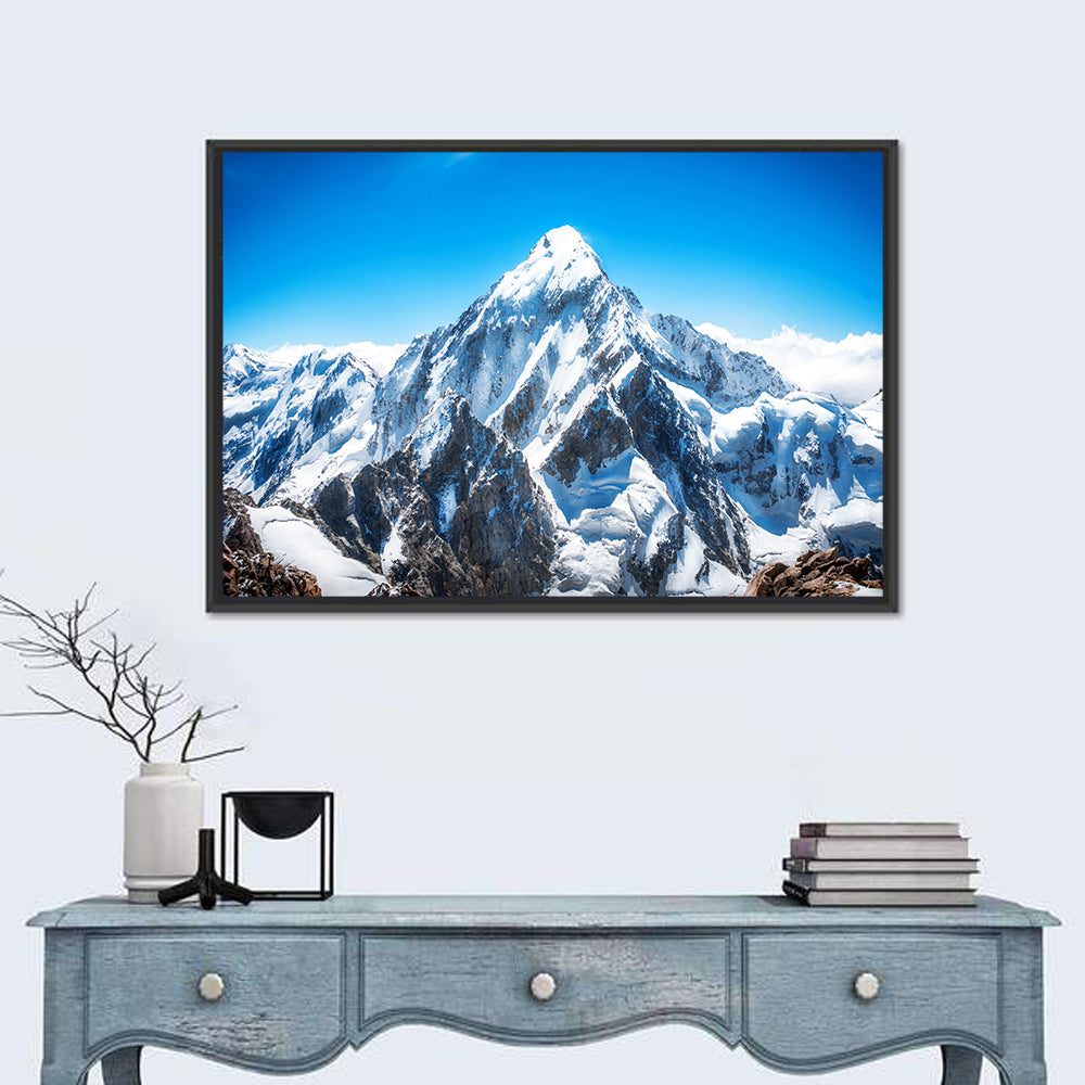 Mount Everest Peak Wall Art in a room, landscape