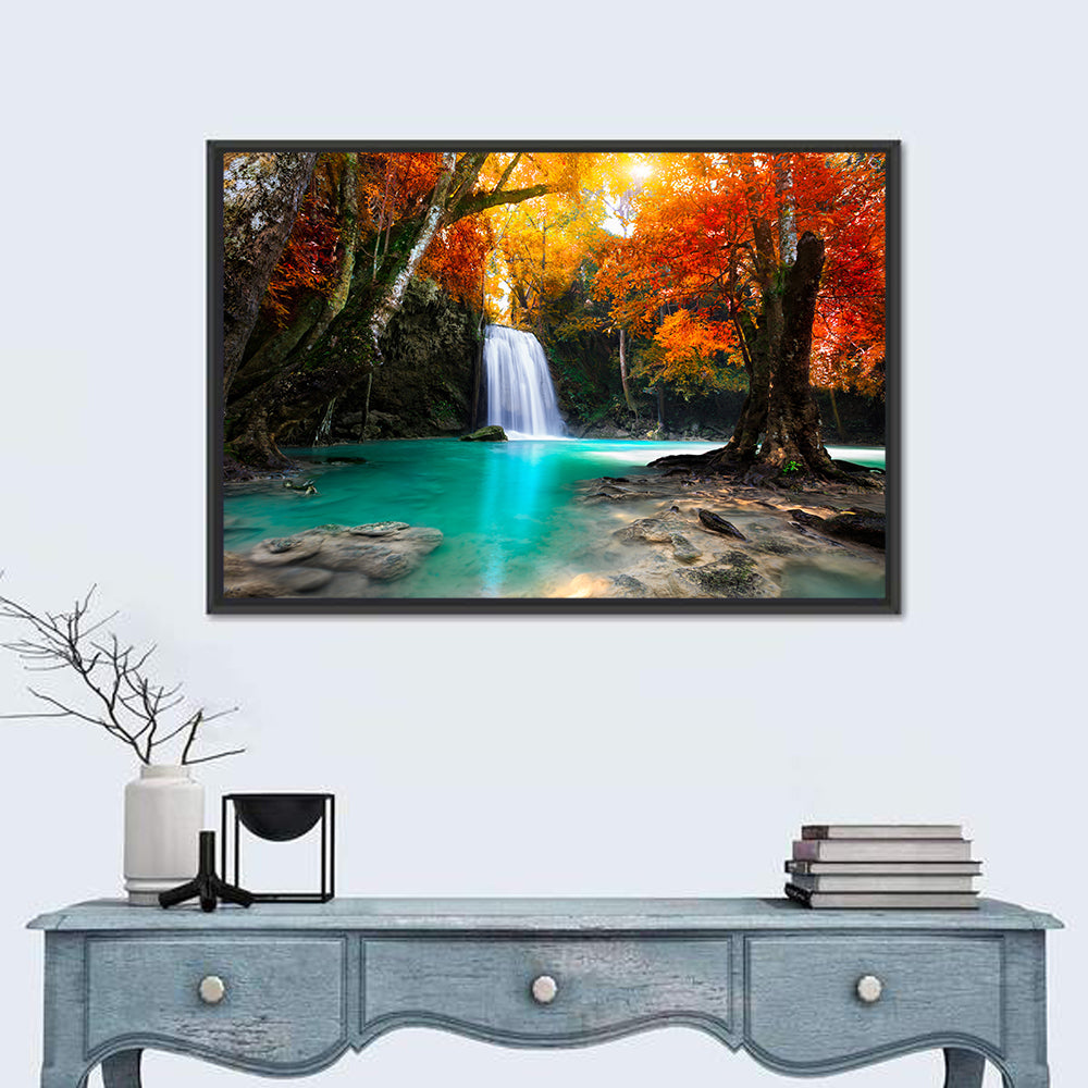 Autumn Forest Waterfall, Thailand Wall Art