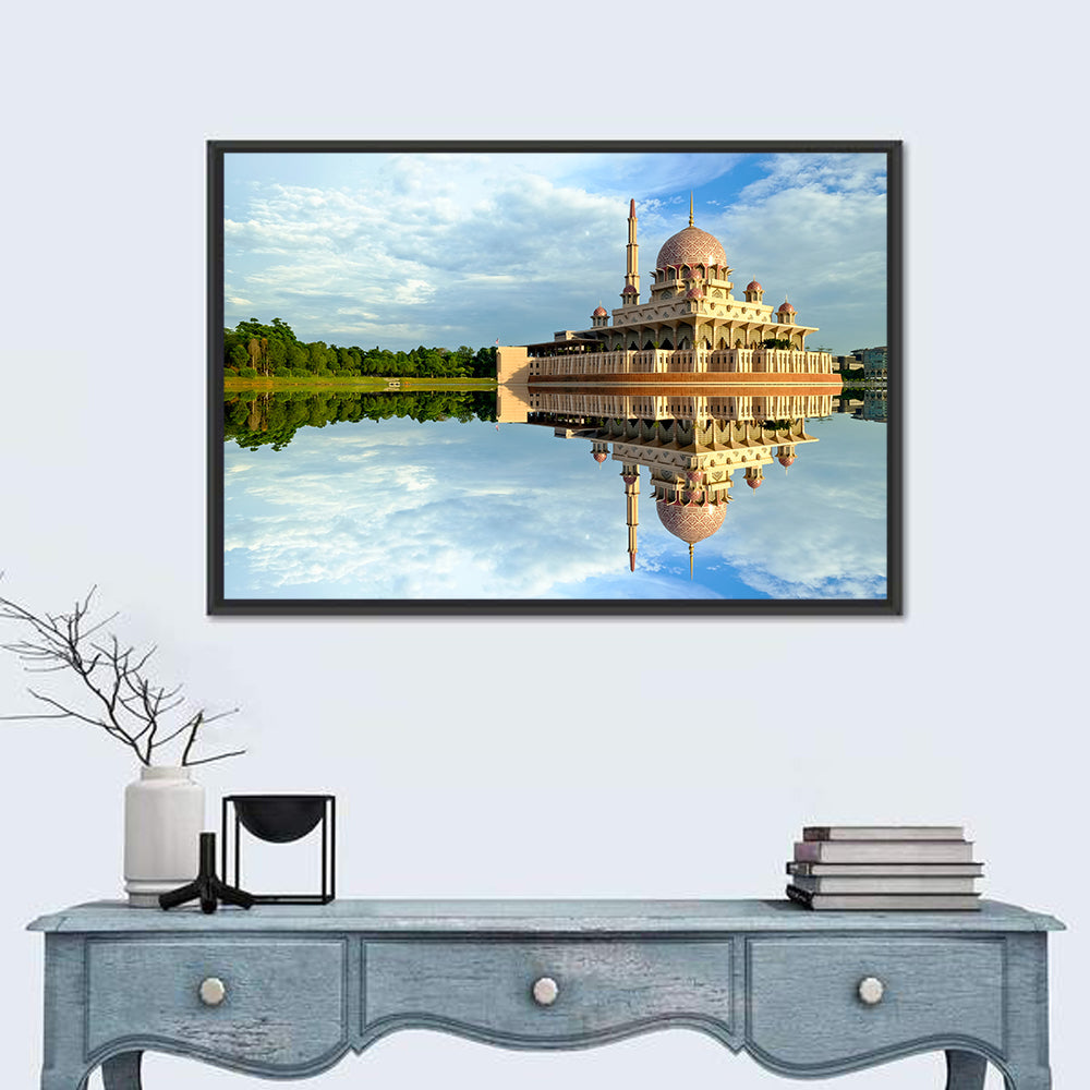 Putra Mosque Reflection, Putrajaya Wall Art in a room, landscape