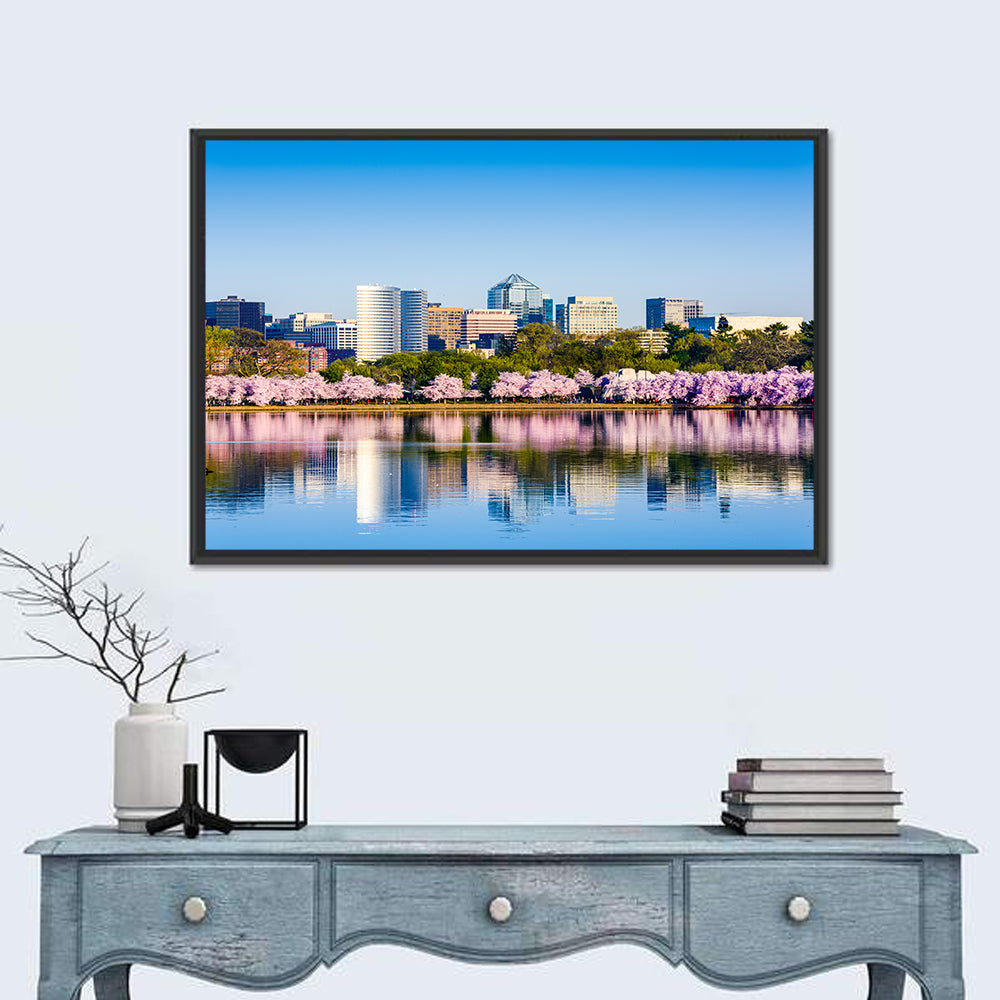 Tidal Basin Washington D.c. Cherry Blossoms Wall Art in a room, landscape