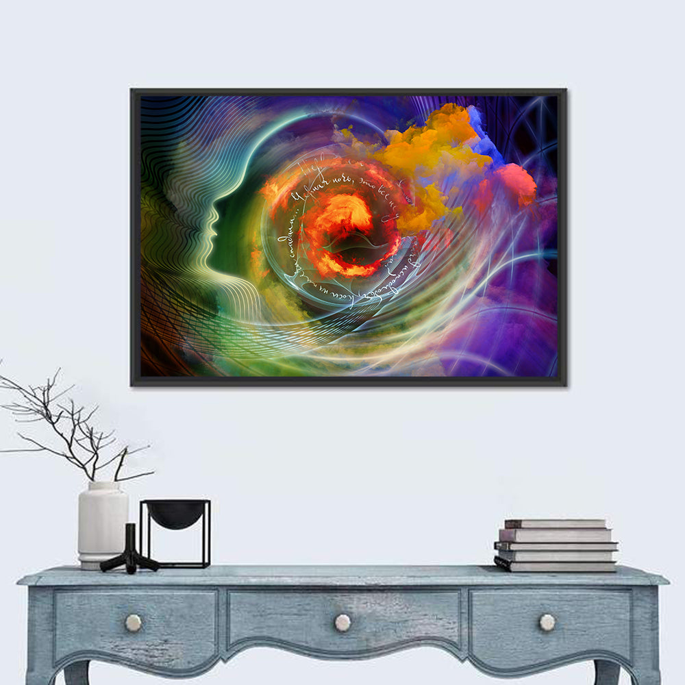 Human Profile Nebula Vortex Wall Art