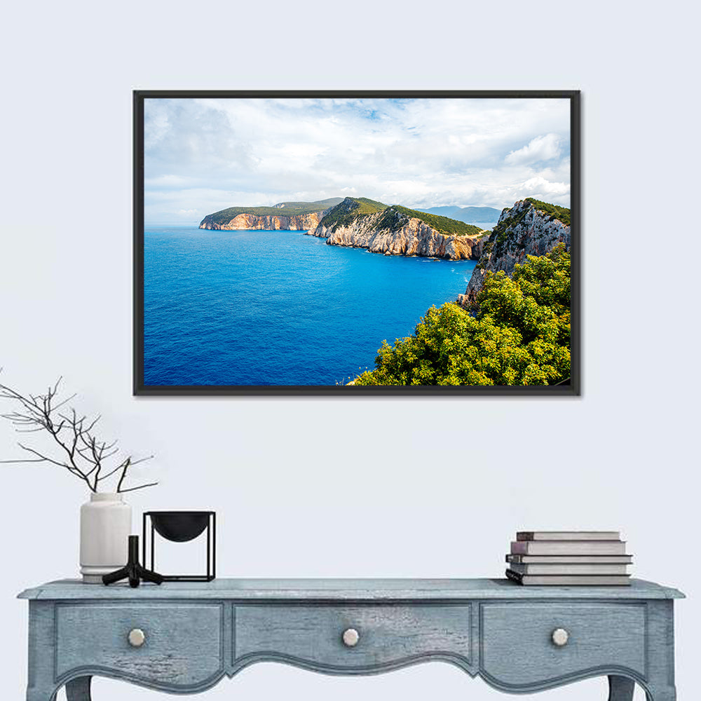 Lefkada Coastline, Greece Wall Art in a room, landscape