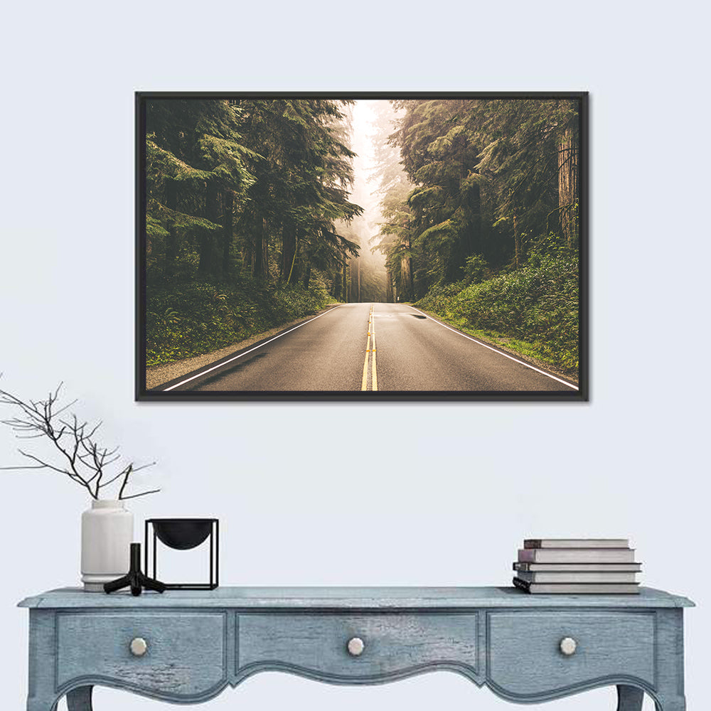 Redwood Highway, Northern California Wall Art in a room, landscape