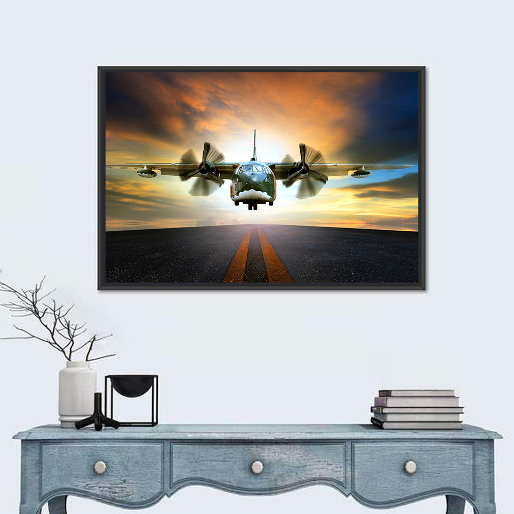 Vintage Military Transport Plane Wall Art