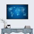 Digital Circuit World Map Wall Art