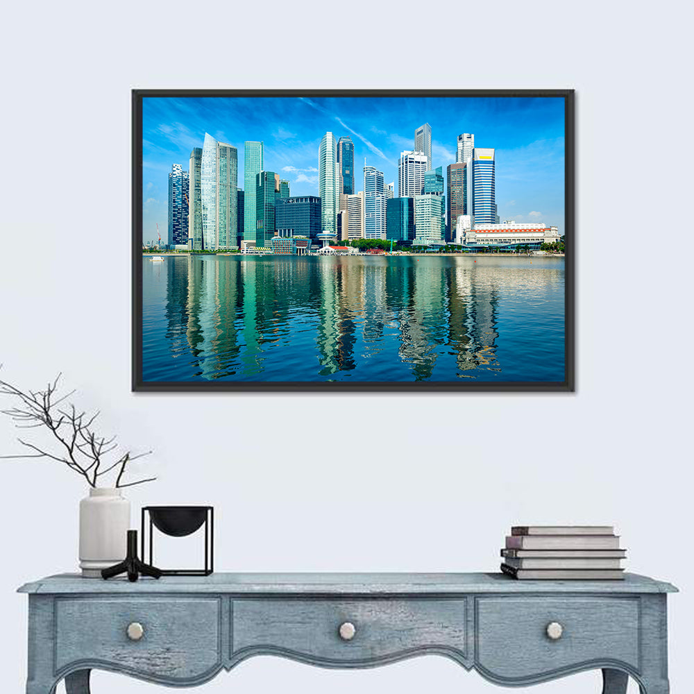Marina Bay Singapore Skyline Wall Art in a room, landscape