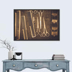 Barber Tools Flat Lay Wall Art