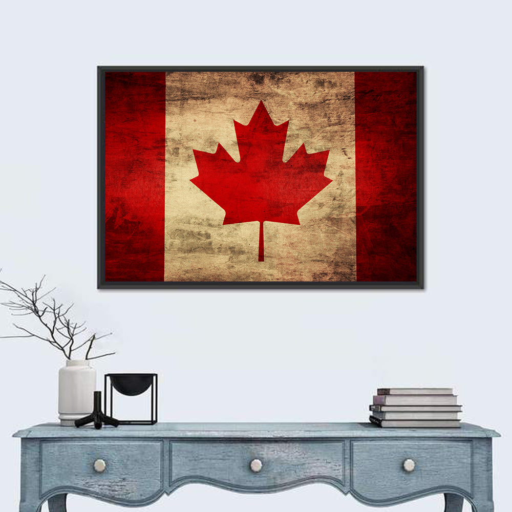 Grunge Canadian Flag Wall Art