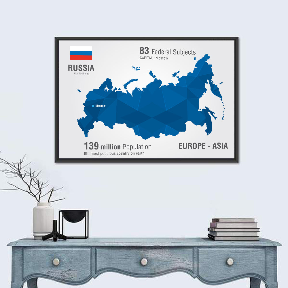 Russia Map Wall Art