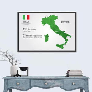 Italy Map Wall Art