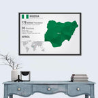 Geometric Map of Nigeria Wall Art
