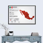 Mexico Geometric Map Wall Art