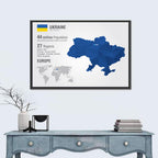 Stylized Ukraine Map Wall Art