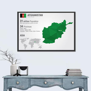 Afghanistan Map Wall Art