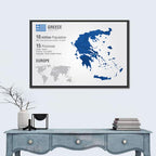 Low-poly Map of Greece Wall Art