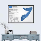 Somalia Geometric Map Wall Art