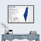 Israel Geometric Map Wall Art