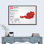 Austria Geometric Map Wall Art