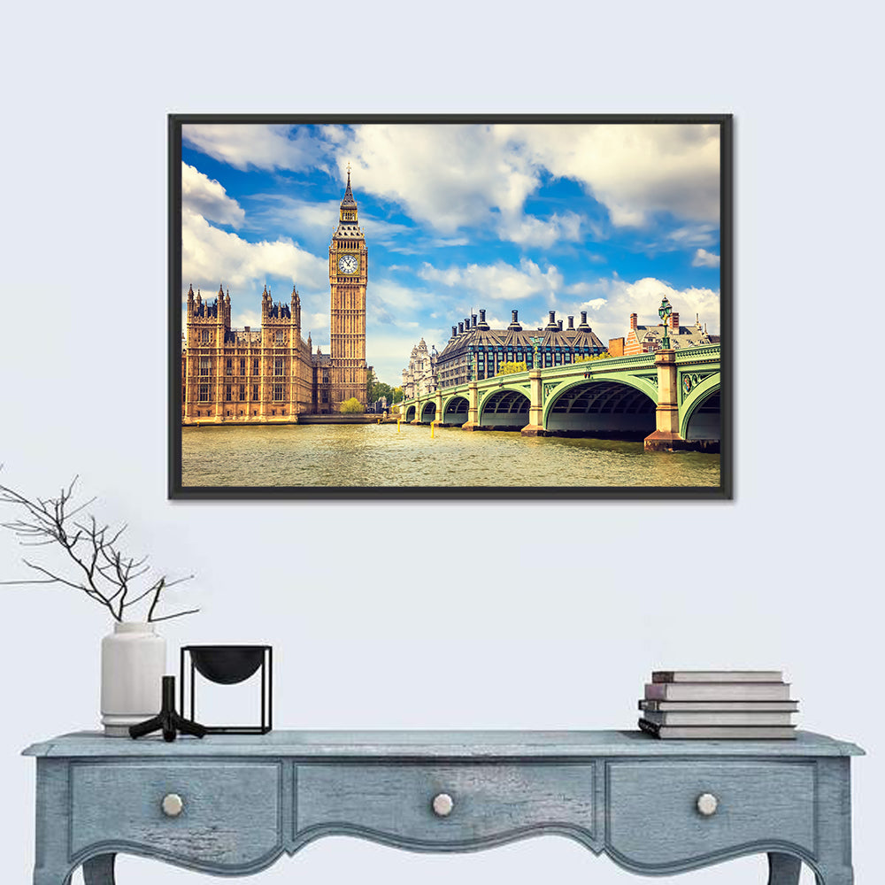 Big Ben and Westminster Bridge, London Wall Art in a room, landscape